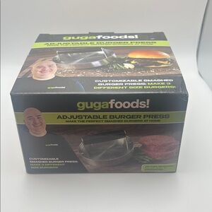 Guga Foods Adjustable Smashed Burger Press Kit New In Box